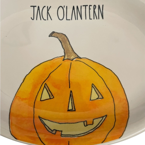 Rae Dunn Jack O'Lantern Oval Plate Dessert Snack Halloween Pumpkin - Picture 2 of 3